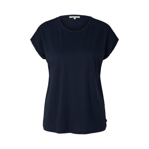 TOM TAILOR DENIM Damen Basic T-Shirt, blau, Gr. L