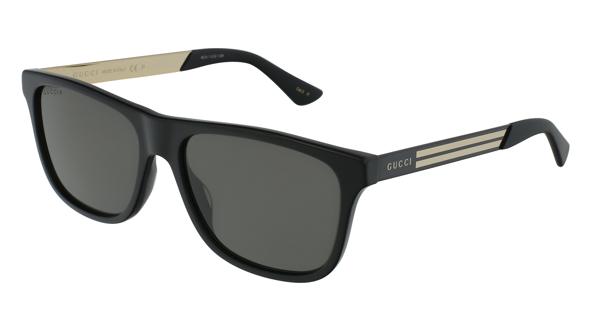 Gucci GG0687S Unisex-Sonnenbrille Vollrand Quadratisch Kunststoff-Gestell, schwarz