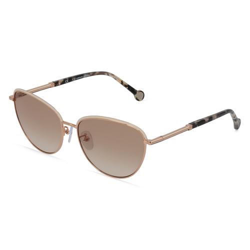 Carolina Herrera CHRSHE161 Damen-Sonnenbrille Vollrand Oval Metall-Gestell, gold