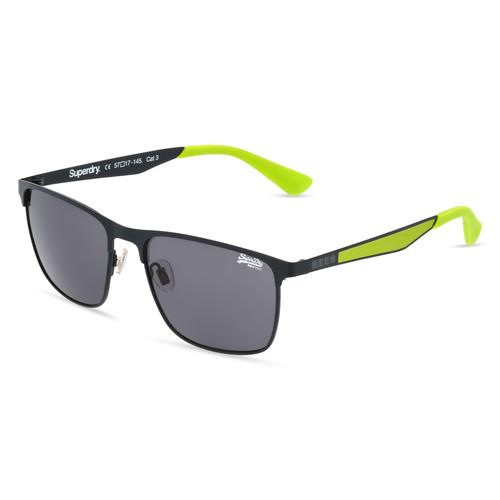 Superdry ACE Herren-Sonnenbrille Vollrand Eckig Metall-Gestell, schwarz