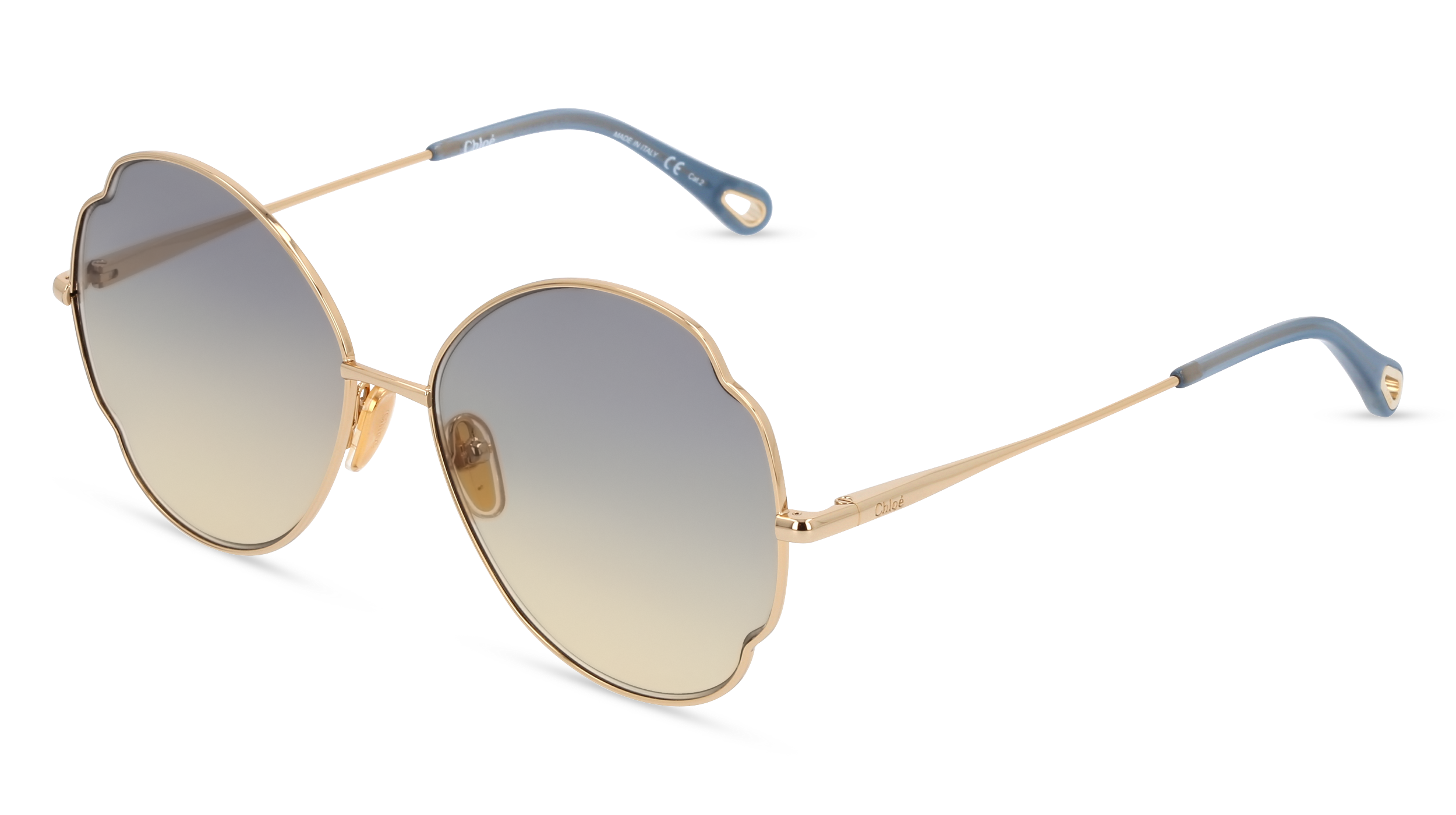 Chloé CH0093S Unisex-Sonnenbrille Vollrand Butterfly Metall-Gestell, gold
