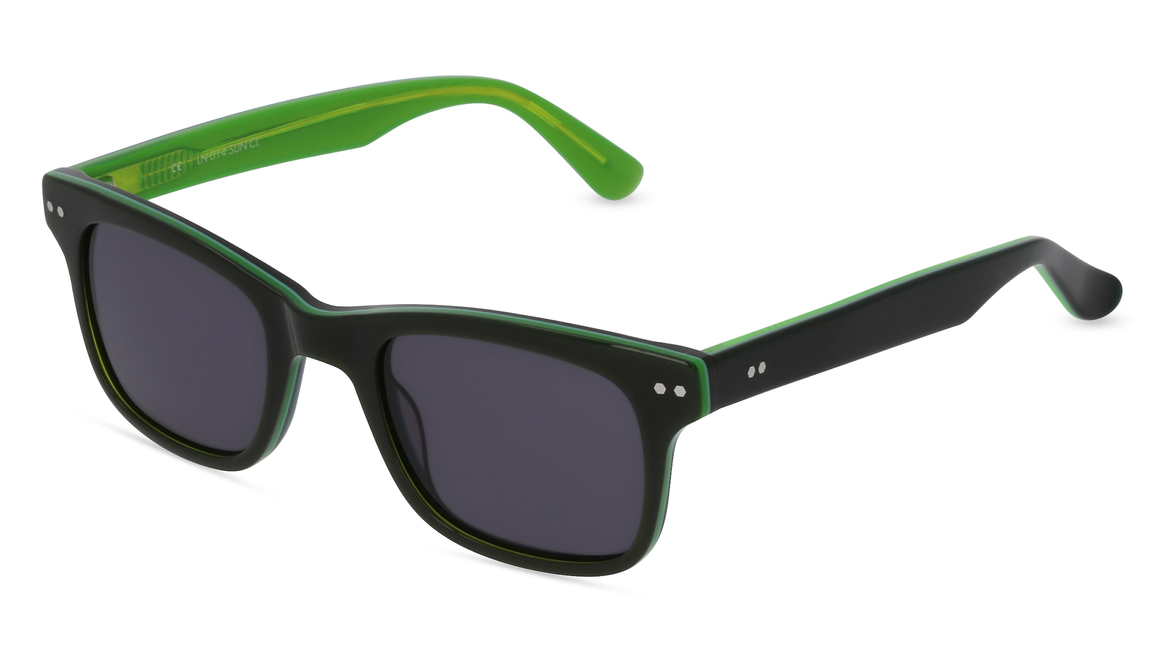 Fielmann LN 014 SUN CL Kinder-Sonnenbrille Vollrand Quadratisch Acetat-Gestell, grün