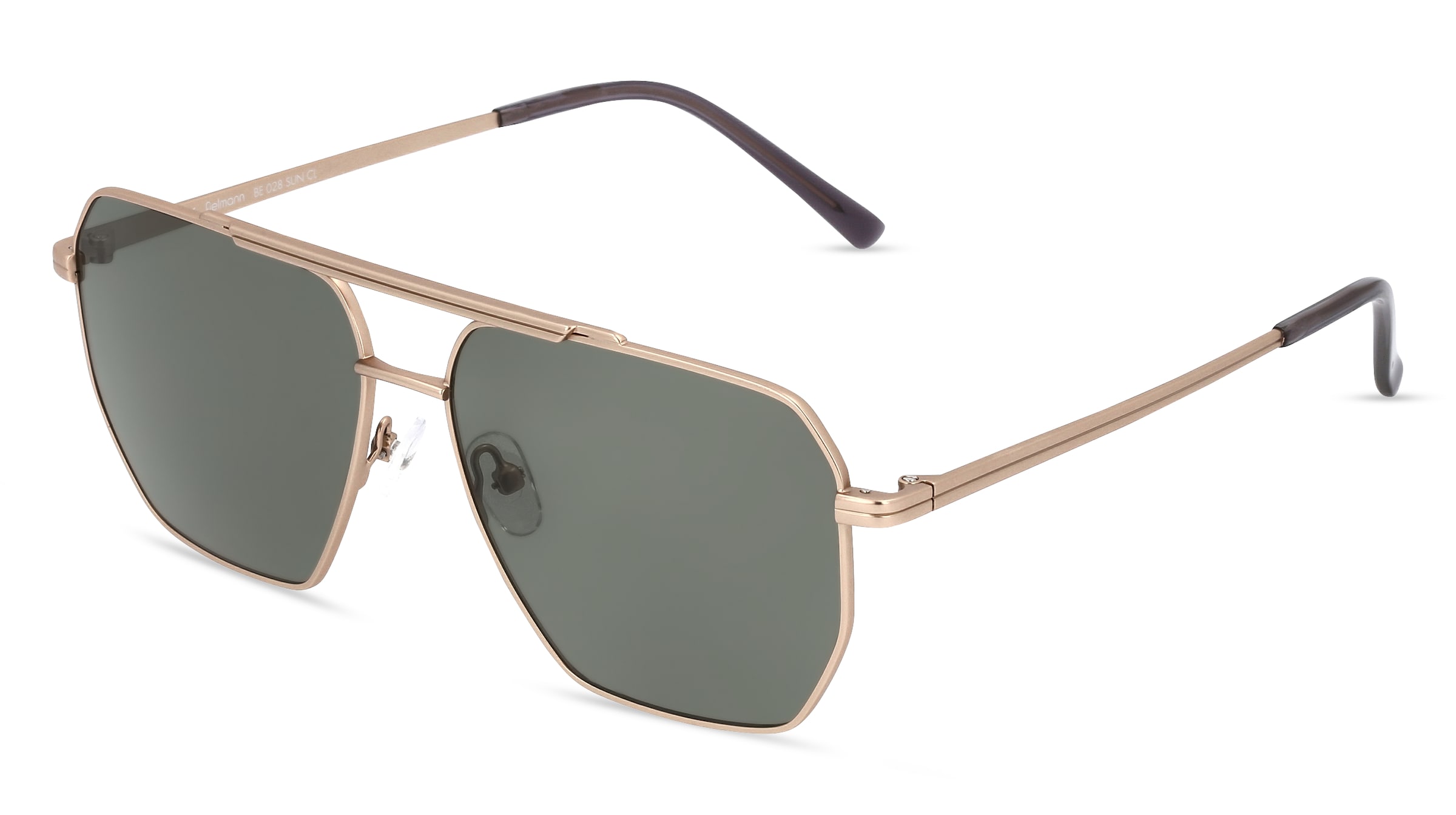 Fielmann BE 028 SUN CL Herren-Sonnenbrille Vollrand Quadratisch Edelstahl-Gestell, gold