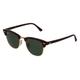 Ray-Ban RB 3016 CLUBMASTER Unisex-Sonnenbrille Vollrand Browline Acetat-Gestell, braun