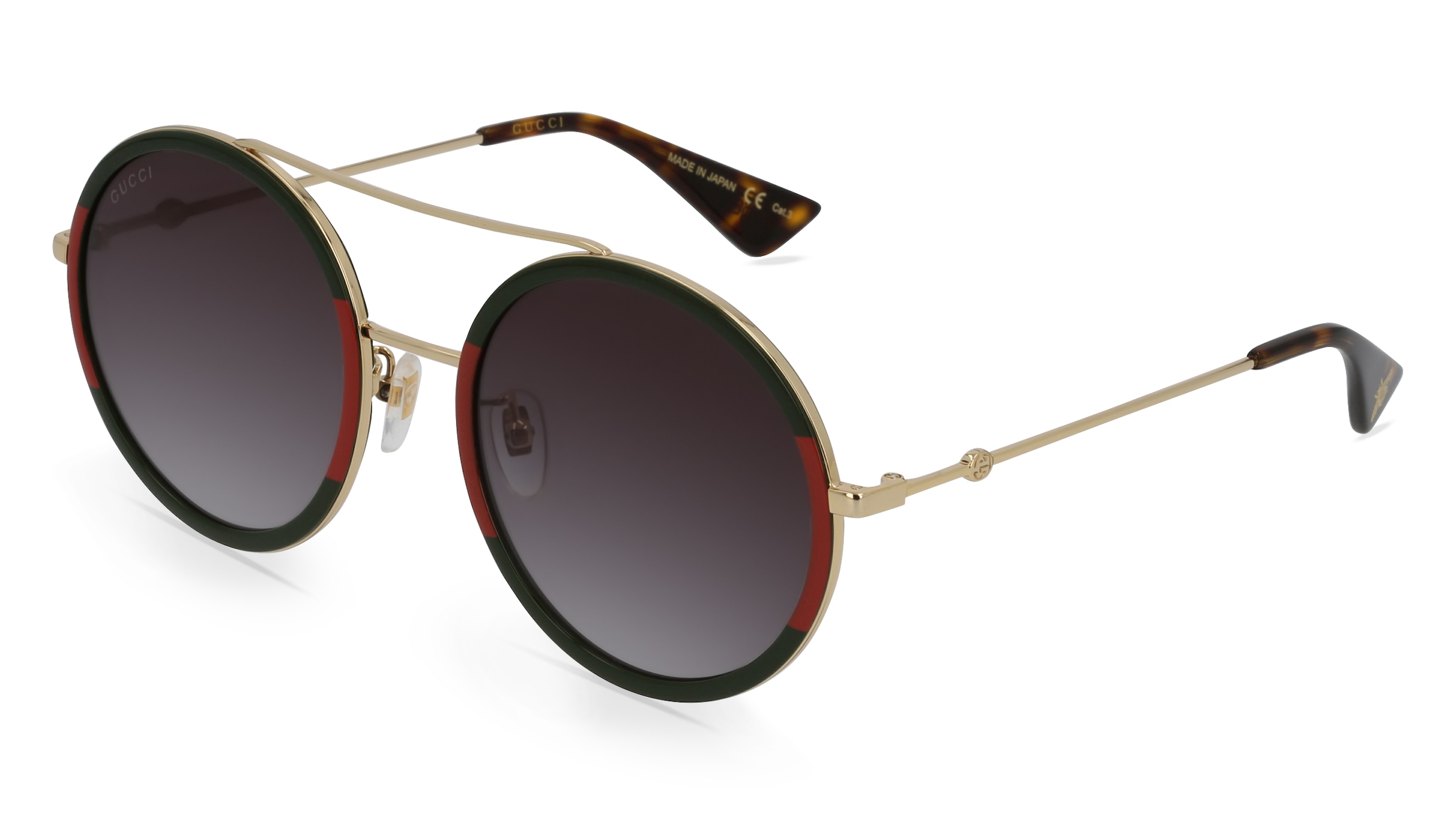 Gucci GG0061S Unisex-Sonnenbrille Vollrand Rund Metall-Gestell, gold