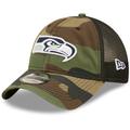 Men's New Era Camo/Black Seattle Seahawks Basic 9TWENTY Trucker Snapback Hat