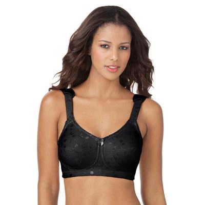 Plus Size Women's Jacquard Wireless Bra by Elila in Black (Size 46 I)
