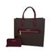 Michael Kors Bags | Michael Kors Set Duo Tote Bag & Wallet Mk Logo Print Brown & Wine Leather | Color: Brown/Red | Size: Large