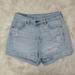American Eagle Outfitters Shorts | American Eagle Mom Short Distressed High Rise Light Wash Jean Shorts 0 | Color: Blue | Size: 0