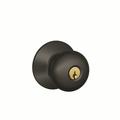 Schlage Plymouth Knob Single Cylinder Keyed Entry Storeroom Lock Brass in Black | 8.2 H x 4.4 W in | Wayfair F80PLY622