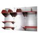 Wall Control 48" x 32" x 9" Office Wall Mount Desk Storage & Organization Kit Metal in Red | 32 H x 48 W x 9 D in | Wayfair 10-OFC-300 GVR