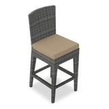 George Oliver Deep MaLa 25" Patio Bar Stool w/ Cushion Wicker/Rattan in Gray | 39.25 H x 16.5 W x 20.5 D in | Wayfair