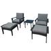 Outdoor 5 Piece Patio Furniture Set Rattan Wicker Chaise Lounges Chair with 5-Level Adjustable Backrest & Removable Cushioned