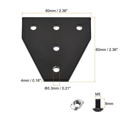 Corner Bracket Plates T Shape Joint Kits Profile for Frame Structure