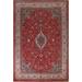 Vintage Floral Red Sarouk Persian Area Rug Hand-knotted Wool Carpet - 9'11" x 12'6"