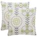 SAFAVIEH Soleil Flower Power Indoor/ Outdoor Sweet Green 20-inch Square Throw Pillows (Set of 2)