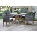 5 pc. Nadine Teak and Wicker Round Dining Set