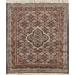 Geometric Traditional Turkoman Persian Wool Rug Hand-knotted Carpet - 2'8" x 2'11" Square