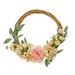 19" Wild Rose and Peony Flowers Hoop Wreath by National Tree Company