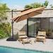 VredHom Double Top Square Patio Cantilever Umbrella with Cross Stand