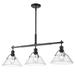 Golden Lighting Orwell 35 Inch 3 Light Linear Suspension Light - 3306-LP BLK-CLR