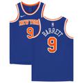 "RJ Barrett New York Knicks Autographed 2021-22 Blue Statement Swingman Jersey with ''2019 #3 PICK'' Inscription"