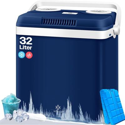 32 l Kühlbox 12V 230V Stecker Mini-Kühlschrank Thermoelektrische Warmhaltebox 32 Liter Navyblau