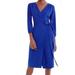 J. Crew Dresses | J.Crew Royal Blue 3/4 Sleeve Wrap Dress Sz 8 | Color: Blue | Size: 8