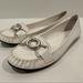 Nine West Shoes | Adorable Nine West Flats Loafers, Patent White, With Delicate Buckle 8m | Color: White | Size: 8