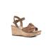 Women's White Mountain Simple Wedge Sandal by White Mountain in Tan Burnished Smooth (Size 8 1/2 M)