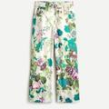 J. Crew Pants & Jumpsuits | 17. J.Crew Pull-On Crop Pant In Ratti Leafy Floral | Color: Cream/Green | Size: 0