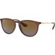 Ray-Ban Erika Sunglasses - Womens Brown Gradient Polarized Lenses Transparent Dark Brown 54 RB4171-6593T5-54