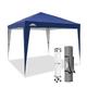 EAGLE PEAK 3x3m Veranstaltungszelt Pavillon Klappbar Wasserdicht Pop Up Pavillon Faltbar UV Schutz 50+ Faltpavillon für Camping Garten Party Hochzeit Picknick und Festival, inkl. Tasche, Dunkelblau