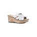 Women's White Mountain Samwell Platform Wedge Sandal by White Mountain in White Burnished Smooth (Size 11 M)