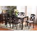 Baxton Studio Ruth Modern Transitional Grey Fabric Upholstered and Dark Brown Finished Wood 7-Piece Dining Set - Wholesale Interiors Ruth-Grey-Dark Brown-7PC Dining Set