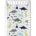 Mod Dino Collection Boy Cotton Fitted Crib Sheet - Navy Blue Green Grey Modern Dinosaur Dinosaurs 100% Cotton