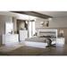 Somette Modern Upholstered Gloss White Bed with LED Lights