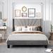 Classic Queen Size Platform Bed with Headboard and 4 Drawers