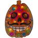 15" Lighted Sugar Skull Pumpkin Halloween Window Silhouette Decoration