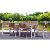 Courtyard Casual Catalina 7 Piece Dining Set with 60"x39" Rectangle Table and 6 Dining Chairs