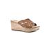 Women's White Mountain Samwell Platform Wedge Sandal by White Mountain in Tan Burnished Smooth (Size 7 1/2 M)