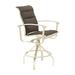 Tropitone Ovation Padded Sling Outdoor Barstool in Gray/White | 48.5 H x 25 W x 29.5 D in | Wayfair 880627PS_28_SNO_Cape Cove_Cape Cove