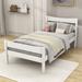 Red Barrel Studio® Wood Platform Bed Wood in White | 35 H x 41 W x 79 D in | Wayfair 612EDD16AA3642619D18C4C0EADDB6E7