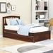 Red Barrel Studio® Twin Size Wooden Platform Bed w/ Trundle Wood in Brown | 37.5 H x 41.7 W x 79.5 D in | Wayfair 899758CC38424D438C10E96719C1D874