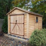 Outdoor Living Today 8 ft. W x 12 ft. D Cedar Wood Storage Shed w/ Metal Roof in Brown | 105 H x 96 W x 144 D in | Wayfair KIT-SM812-METAL-AK