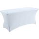 Table buffet pliante pour réception 180cm avec nappe housse blanche - Blanc