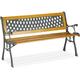 Banc de jardin, 2 sièges, bois, fonte, balcon et terrasse, rustique, HxLxP 73 x 125 x 52 cm,