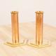 Candle Holders / Two Candle Sticks || Vintage Solid brass and copper || Cylinder / Geometric / Hexagon