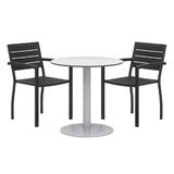 KFI Studios Eveleen Set 36" L Round Plastic/Acrylic Breakroom Table Plastic/Acrylic/Metal in White | 33.8 H x 36 W x 36 D in | Wayfair