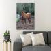 Gracie Oaks Brown Horse Near Fence - 1 Piece Rectangle Graphic Art Print On Wrapped Canvas in Brown/Green | 20 H x 16 W x 2 D in | Wayfair